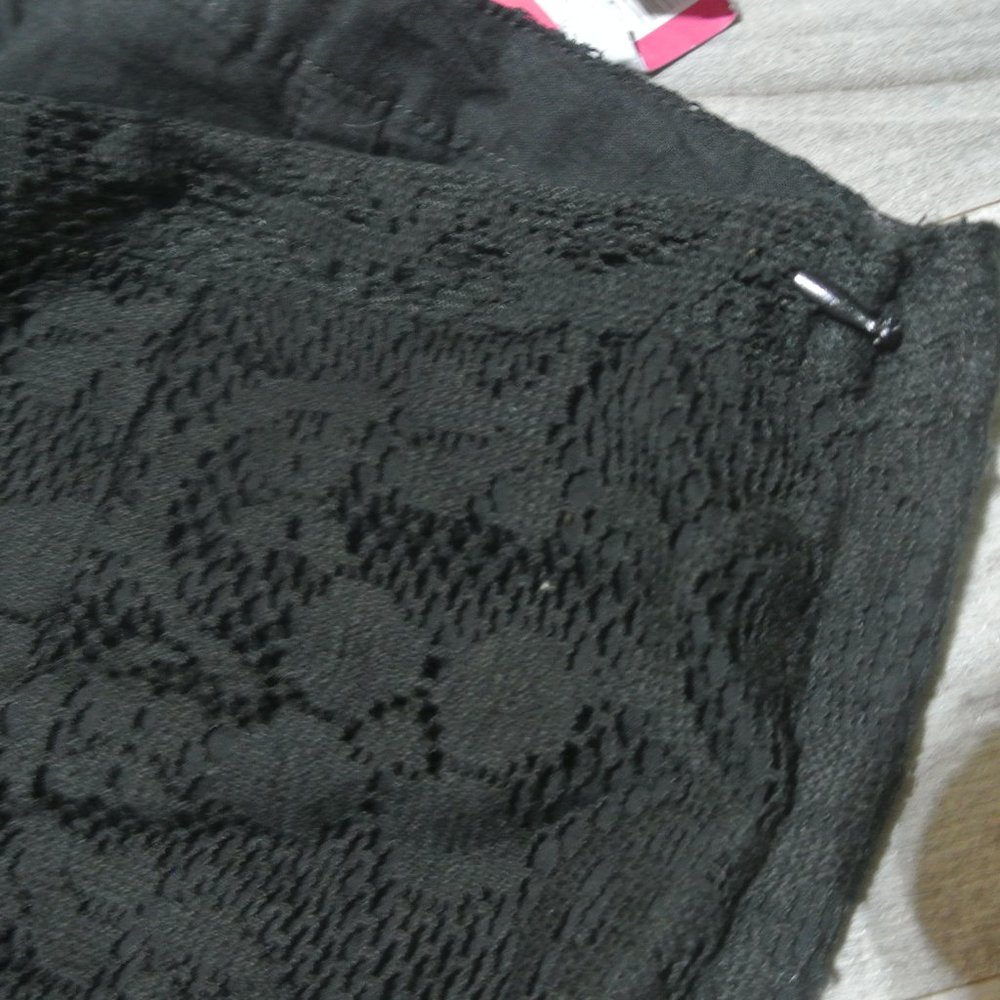 NEW Tommy Girl Lace Leggings 13 NWT Black Dressy Hilfiger Cotton Pants Overlay